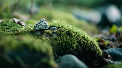 moss on the rocks in forest