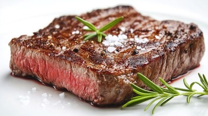 Grilled Steak with Fresh Herbs and Seasoning