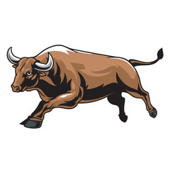 Vector Illustration of Bull with Detailed Vintage Illustration 