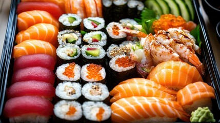 Colorful Seafood Chirashi Sushi Platter