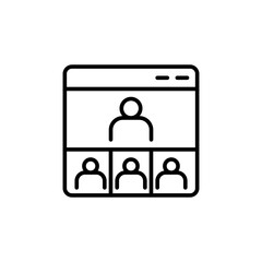 Fototapeta premium Online meeting outline icons, minimalist vector illustration ,simple transparent graphic element .Isolated on white background