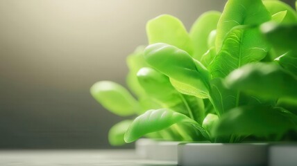 Fototapeta premium Vertical farming models in green startup office, sustainable business, 3D illustration,