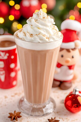Festive Eggnog with Whipped Cream