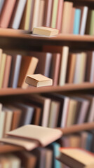 3D vector image paper cute, Library Education knowledge background study school university