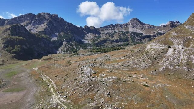 Aerial view of Durmitor National Park, UNESCO World Heritage Site, Montenegro