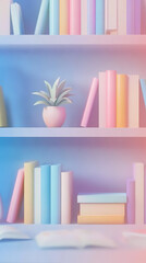 3D vector image paper cute, Library Education knowledge background study school university