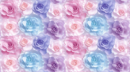 Seamless pattern featuring delicate watercolor briar roses in soft pastel hues ideal for textile design and home decor