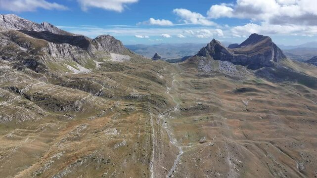 Aerial view of Durmitor National Park, UNESCO World Heritage Site, Montenegro