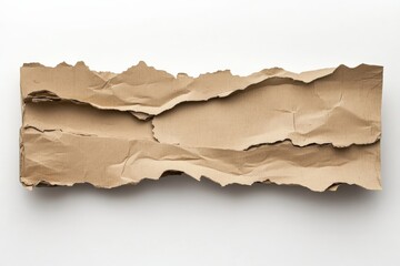 An image depicting a weather-beaten piece of cardboard with a tattered, worn appearance, showcasing rugged authenticity and timeless craftsmanship in earthy tones.