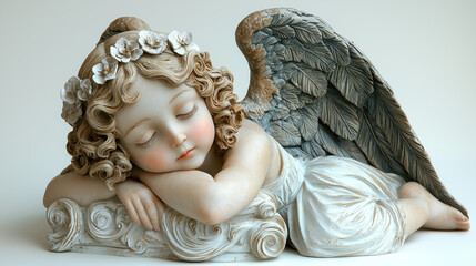 Heartwarming Angelic Voice on a Serene White Background.