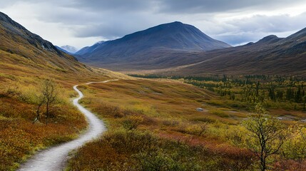 Breathtaking Scenic Mountain Landscape with Winding Path, mountains, nature, scenery, adventure