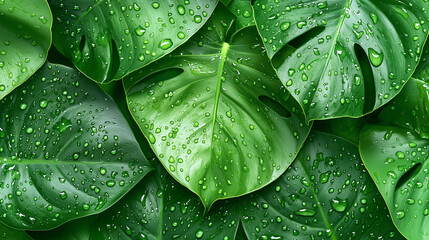 Fototapeta premium green leaf with drops