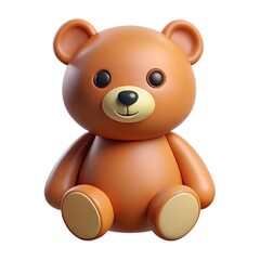 Obraz premium Teddy bear 3D render icon isolated on white background