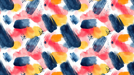 Fototapeta premium Vibrant seamless watercolor pattern featuring abstract shapes and colors perfect for modern art projects or digital wallpaper