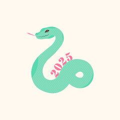 Obraz premium Snake. New Year 2025