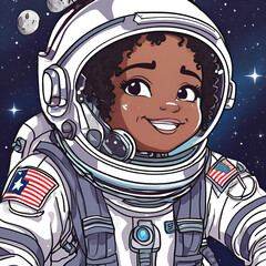 Extremely detailed portrait of a cute chibi-style astronaut