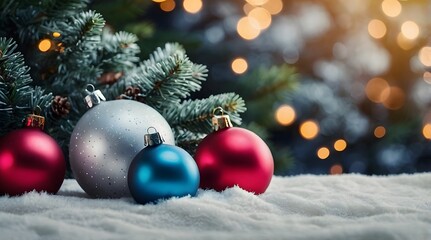 Fototapeta premium Minimal Christmas Background, Ball, Balloon, Pine Tree, Christmas tree, Minimal Background, Minimal Design