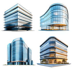 Fototapeta premium modern business building isolate on transparency background