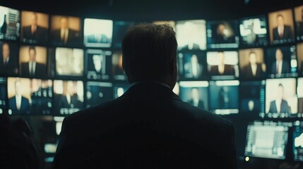 Editor Overseeing Footage on Multiple Screens