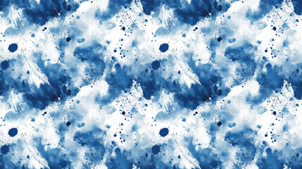 Obraz premium Artistic seamless pattern featuring white tie dye designs and ink blotches ideal for textile printing and background use