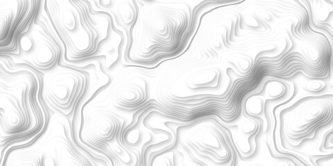 Fototapeta premium Abstract wavy line 3d paper cut white background. white and gray luxury grid topography map and satin smooth wallpaper matt paper light texture. White waves decorative papercut design.