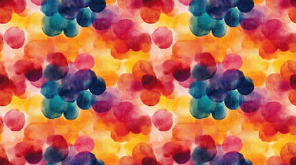Vibrant seamless pattern of abstract watercolor textures featuring a colorful rainbow palette ideal for modern art projects contemporary design