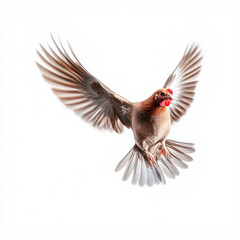 Obraz premium Graceful White Chicken in Mid-Flight