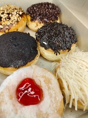donuts with various flavors