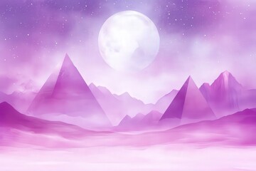 Obraz premium Ethereal Supermoon Over Desert Landscape at Twilight
