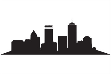 Fototapeta premium Boston Skyline Silhouette Print, Minimalist Boston Cityscape Silhouette Art vector