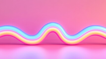 Neon Wave: A mesmerizing abstract composition featuring a vibrant, flowing neon light against a soft pink background. The interplay of light and shadow creates a dynamic and captivating visual.