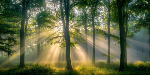 Fototapeta premium Serene autumn forest scene