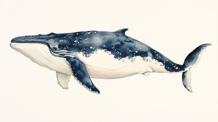 Fototapeta premium whale watercolor