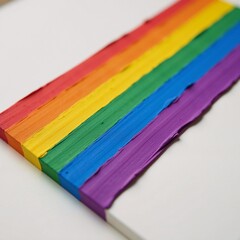 Fototapeta premium A hand-painted image featuring the Gay Pride theme rendered in vibrant oil-based rainbow hues and displaying an intricate depiction of the LGBT Flag