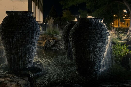 Night Fountains in Illinois