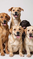 Group of obese old pets dogs image for website background or desktop wallpaper