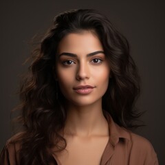 Naklejka premium Egyptian girl in casual outfit with vibrant background showcasing cultural diversity