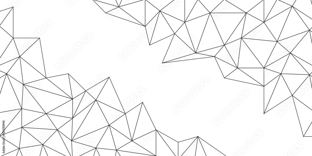 Aufkleber Abstract low poly geometric triangle grid background. Mockup isolated on white background. Retro of geometric shapes. Stock vector technology graphic web design wallpaper template, vector illustration