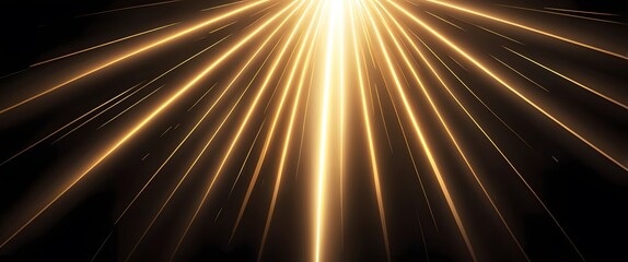 Golden Light Rays Radiating from Center