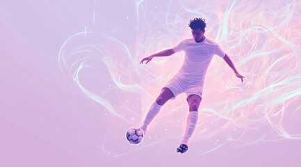 Obraz premium Soccer Player Warming Up Before a Match in Preparation