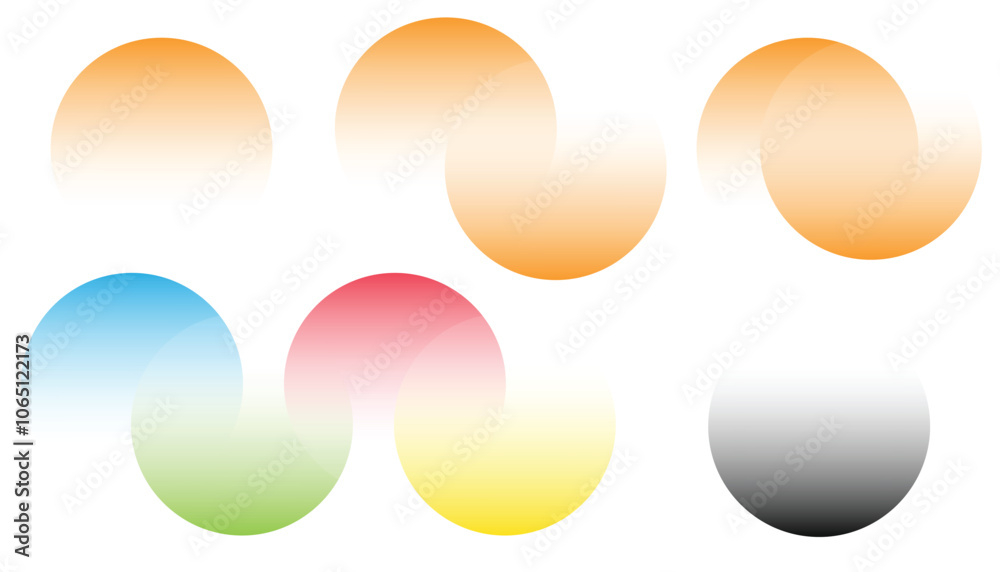 Poster Colorful transparent abstract circle element. corporate identity. company logo. abstract transparent circle. colorful rolling bubble. vector design