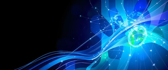 Naklejka premium Cosmic Network: Futuristic Galaxy