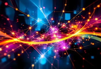 Futuristic Abstract Art - Vibrant Lines