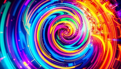 Vibrant Cosmic Spiral Art Print