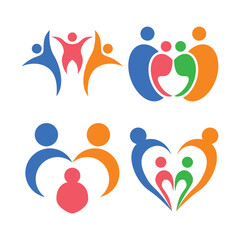 Happy Family Logo Vector Illustration