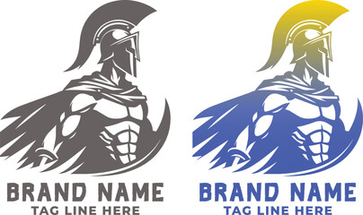 Sparta Warrior Logo Design Template