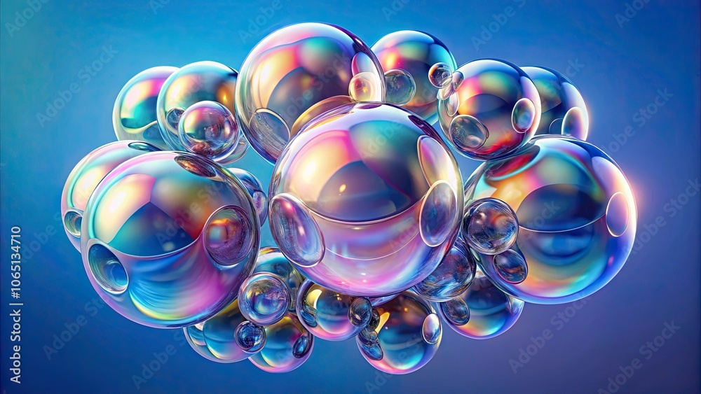 Wall mural fluid metaball representing soft bubbles and creativity , abstract, motion graphics, background, sat