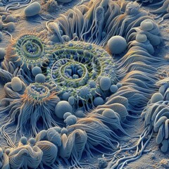 High resolution SEM image showing the symbiotic algae within Par