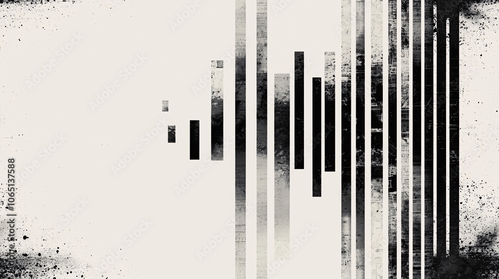 Poster abstract barcode pattern with scanlines and textures
