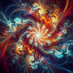 Fototapeta premium Fractal Flames Self similar smoke patterns mathematical art with
